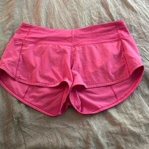 Lululemon sonic pink speed up shorts